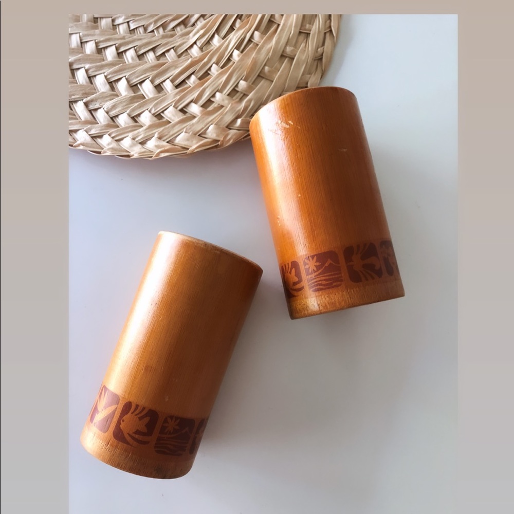 Vintage Hawaii bamboo cups